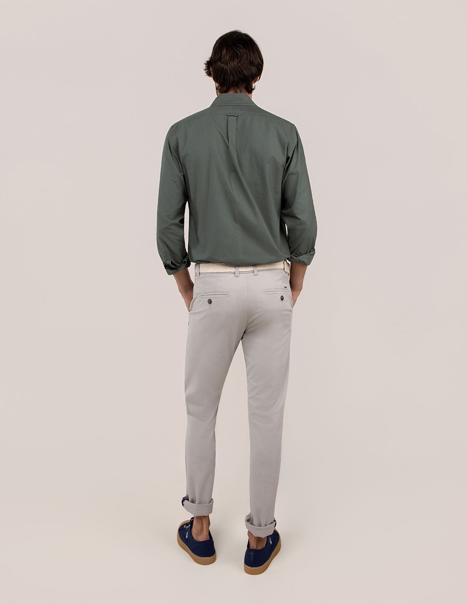 Pantalón casual chino regular de algodón y elastano para hombre 3