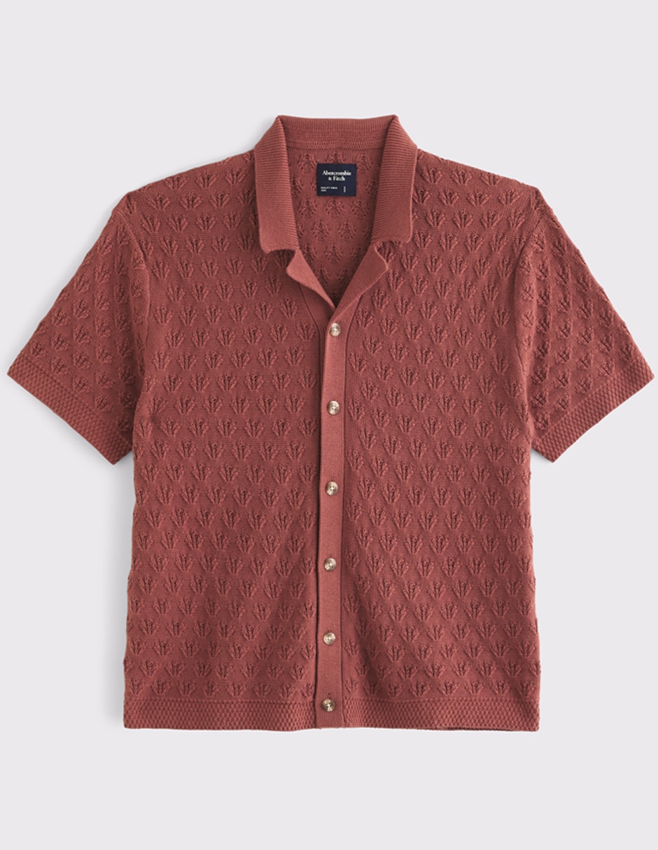 Camisa casual de algodón manga corta para hombre