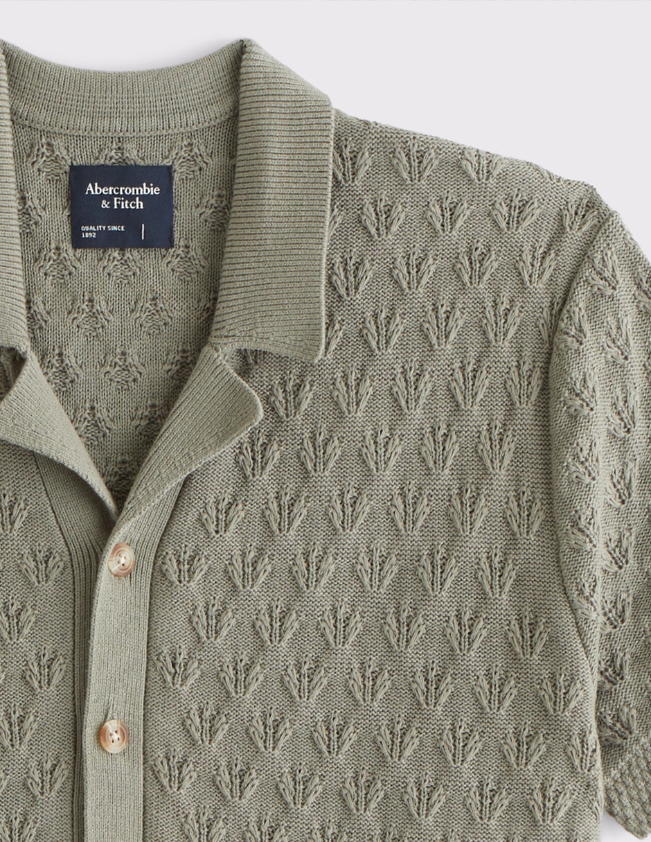 Camisa casual abercrombie & fitch de algodón manga corta para hombre