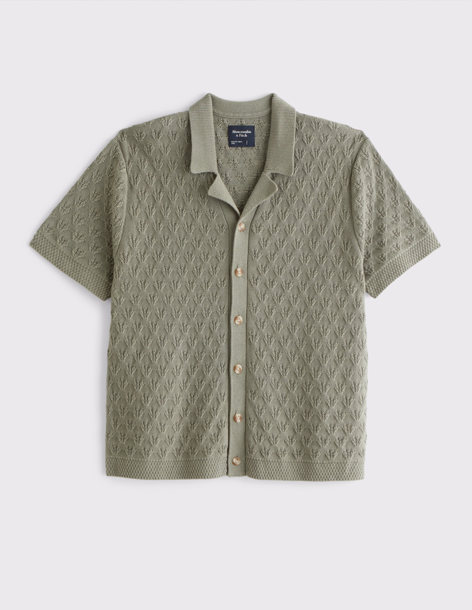 Camisa casual de algodón manga corta para hombre