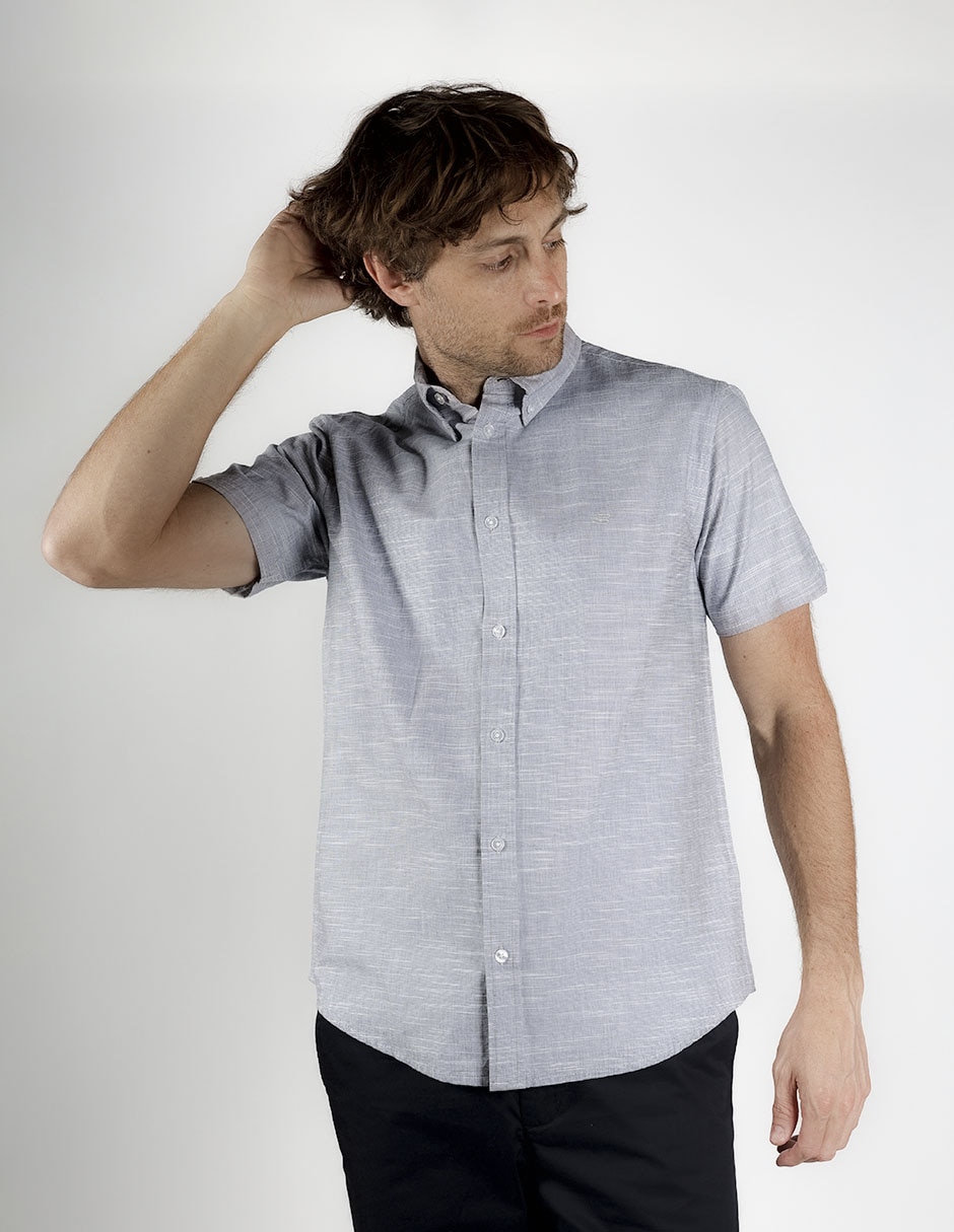 Camisa business casual manga corta para hombre 4
