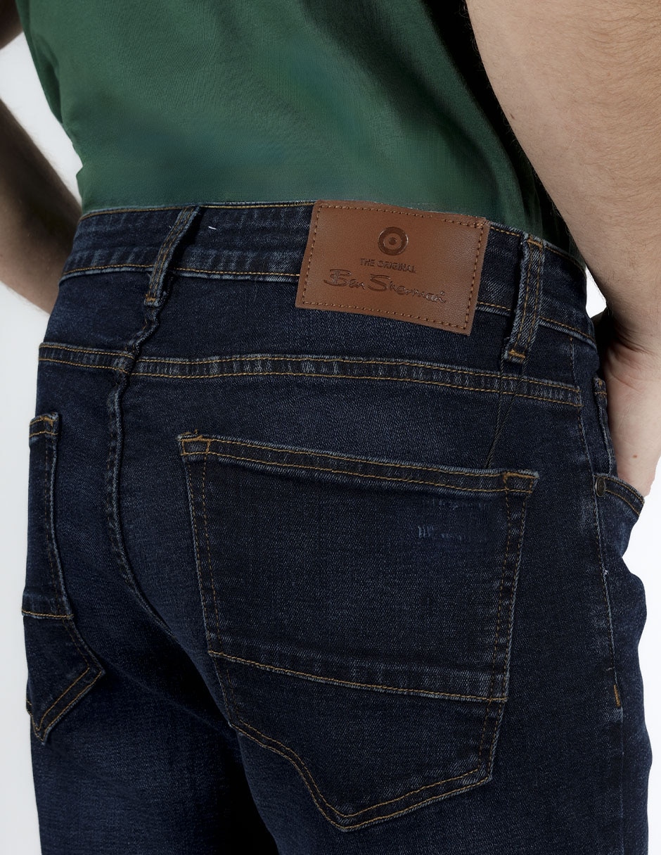 Jeans slim lavado obscuro para hombre 4
