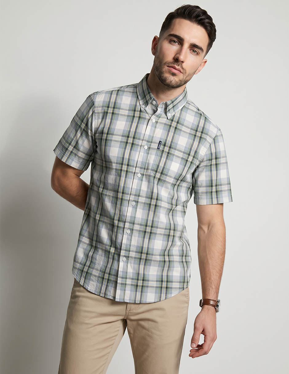 Camisa casual de algodón manga corta para hombre Camisa casual de algodón manga corta para hombre