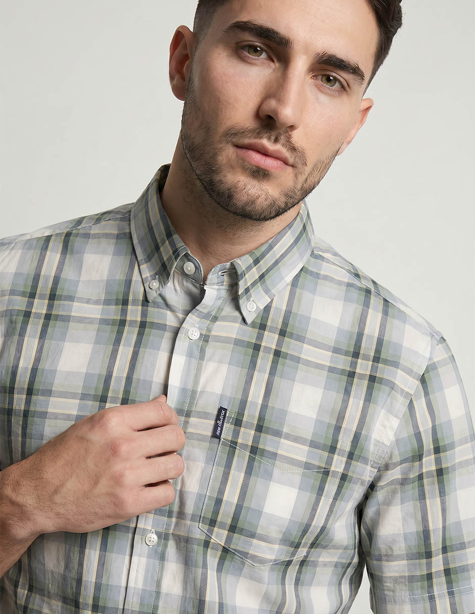 Camisa casual de algodón manga corta para hombre 3