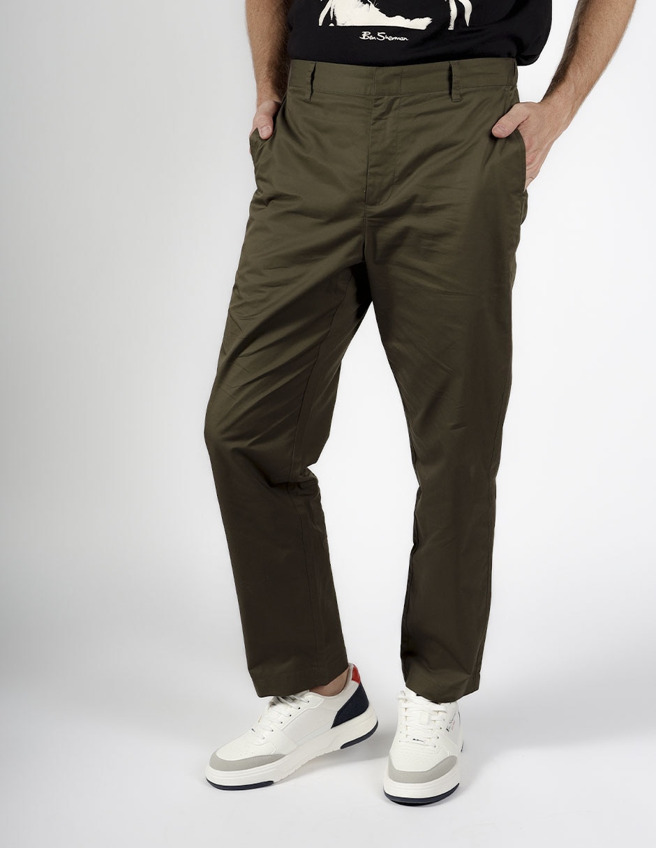 Pantalón recto de algodón para hombre
