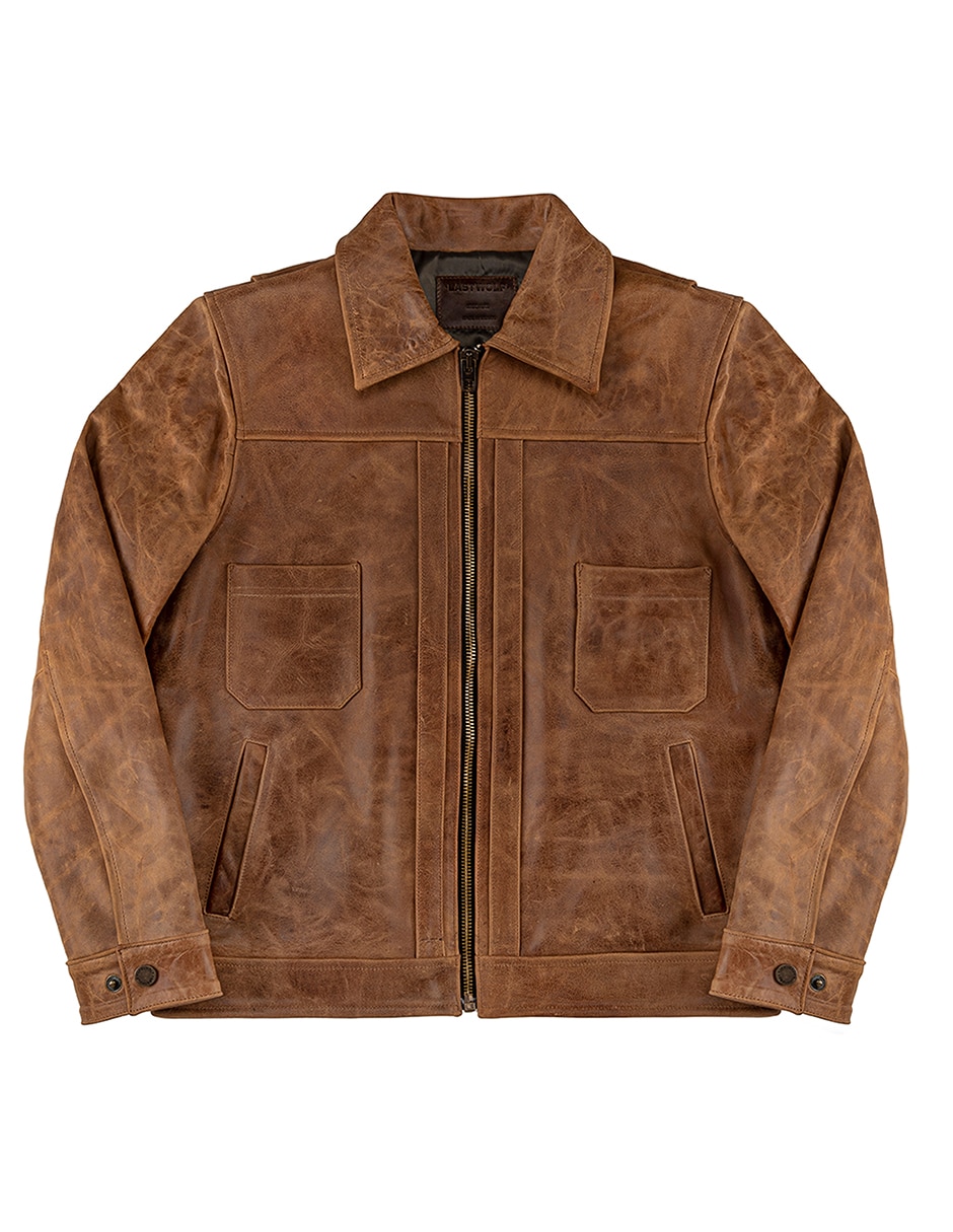 Chamarra casual de piel para hombre 3