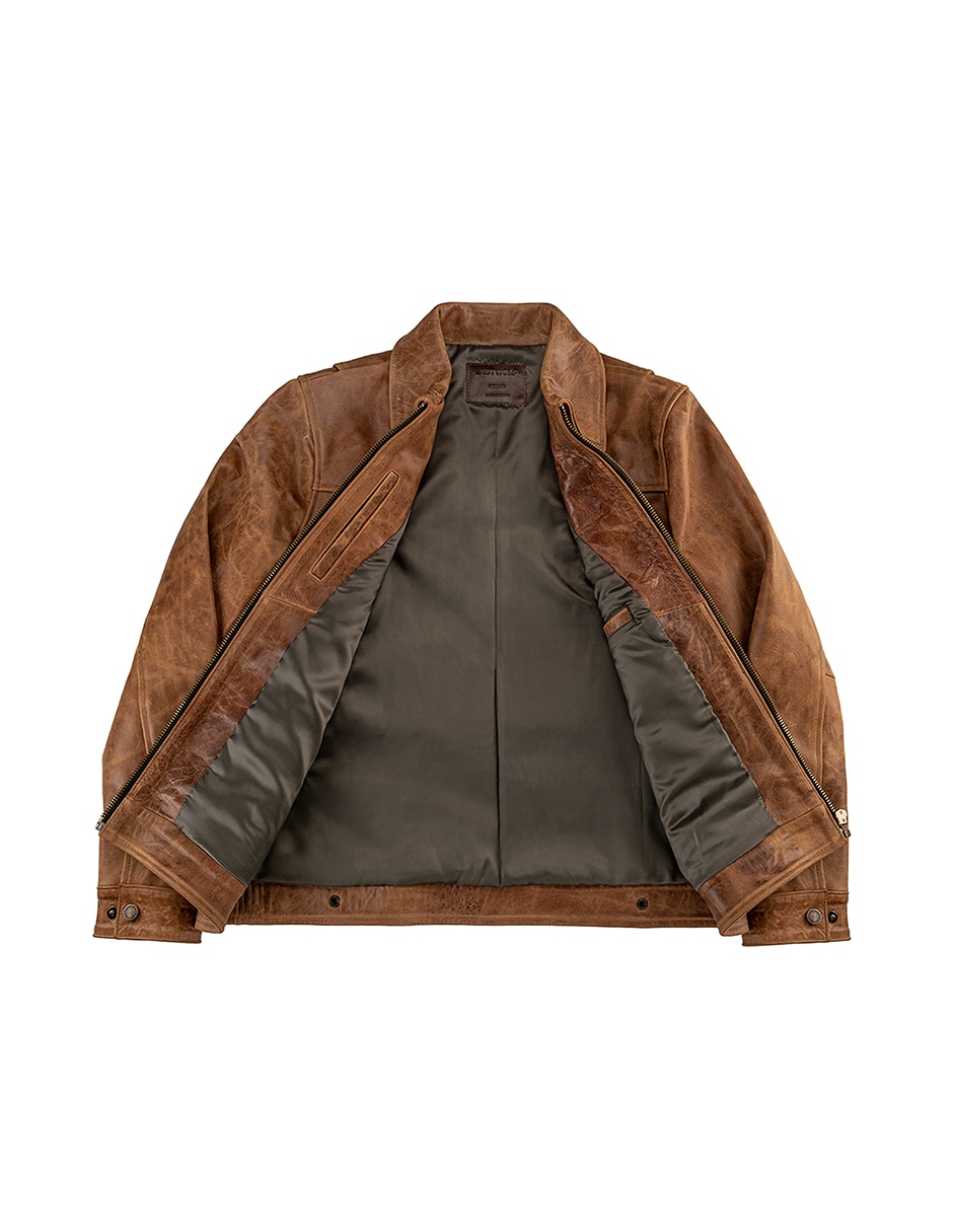 Chamarra casual de piel para hombre 6