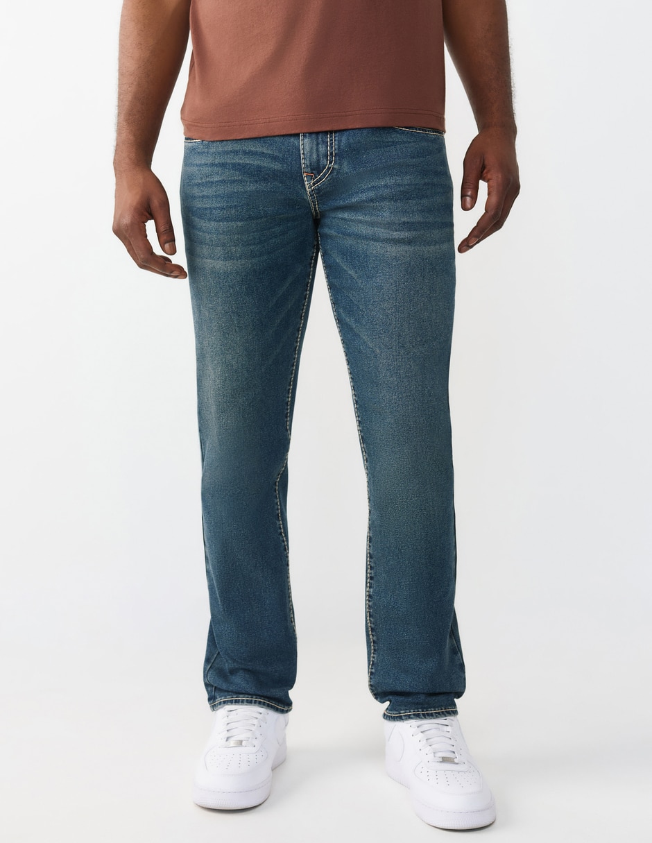 Jeans slim lavado obscuro para hombre
