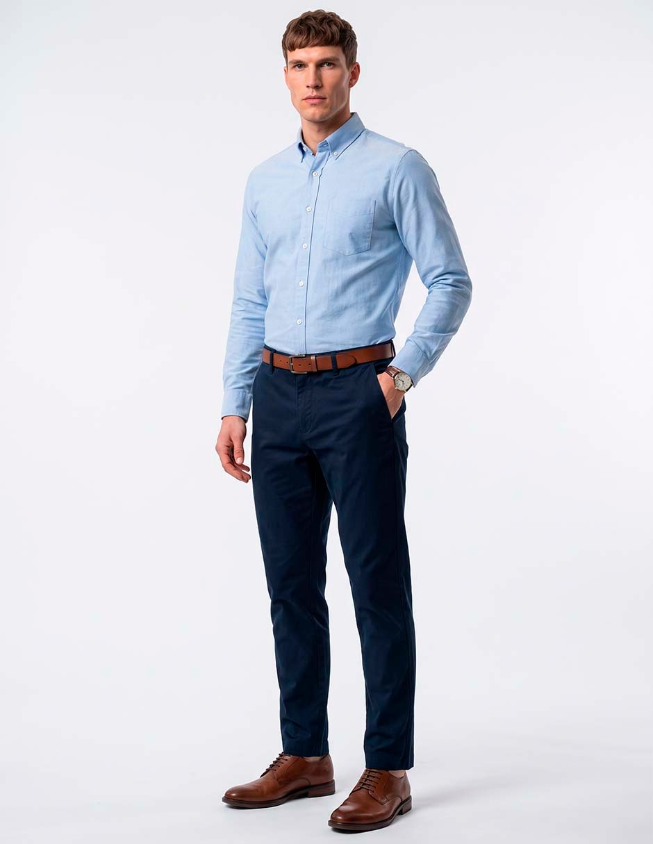 Pantalón casual slim de algodón para hombre