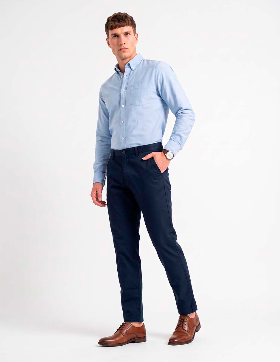 Pantalón casual slim de algodón para hombre 4