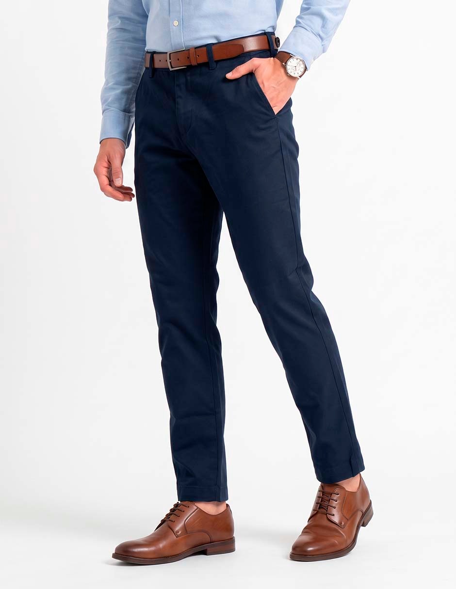 Pantalón casual slim de algodón para hombre 2