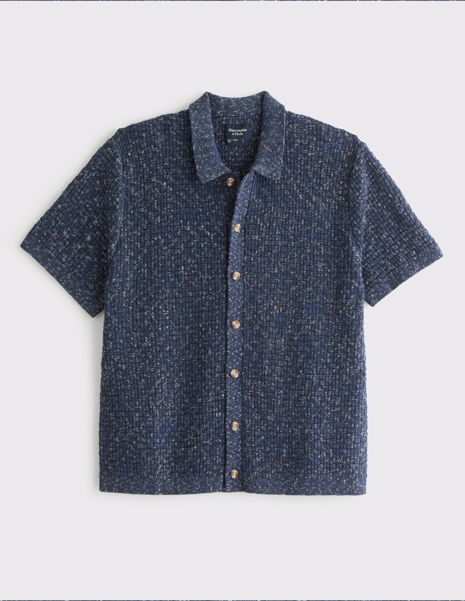 Camisa casual de algodón manga corta para hombre