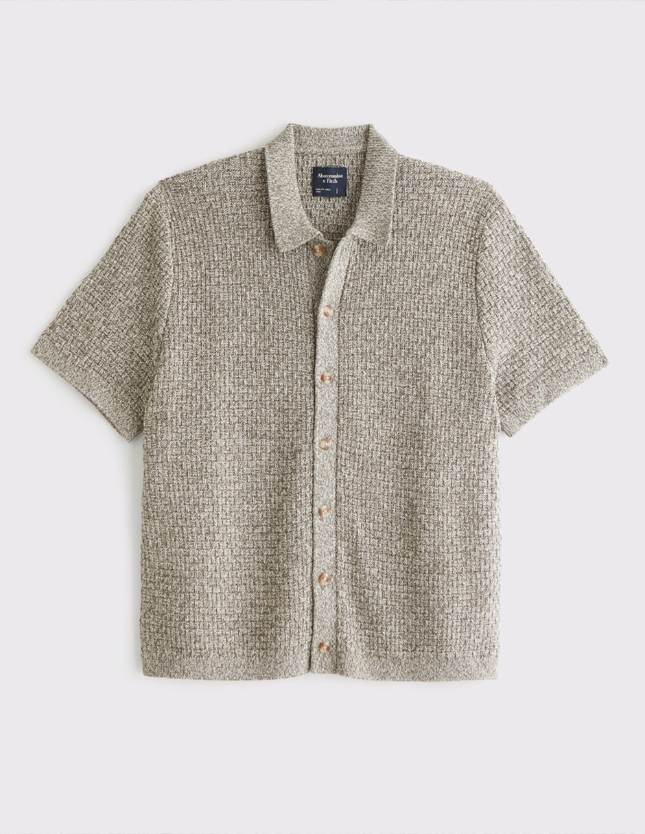 Camisa casual de algodón manga corta para hombre