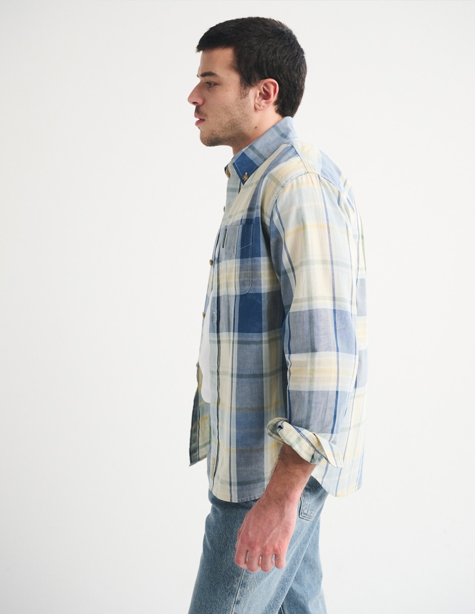 Camisa casual de algodón manga larga para hombre 4