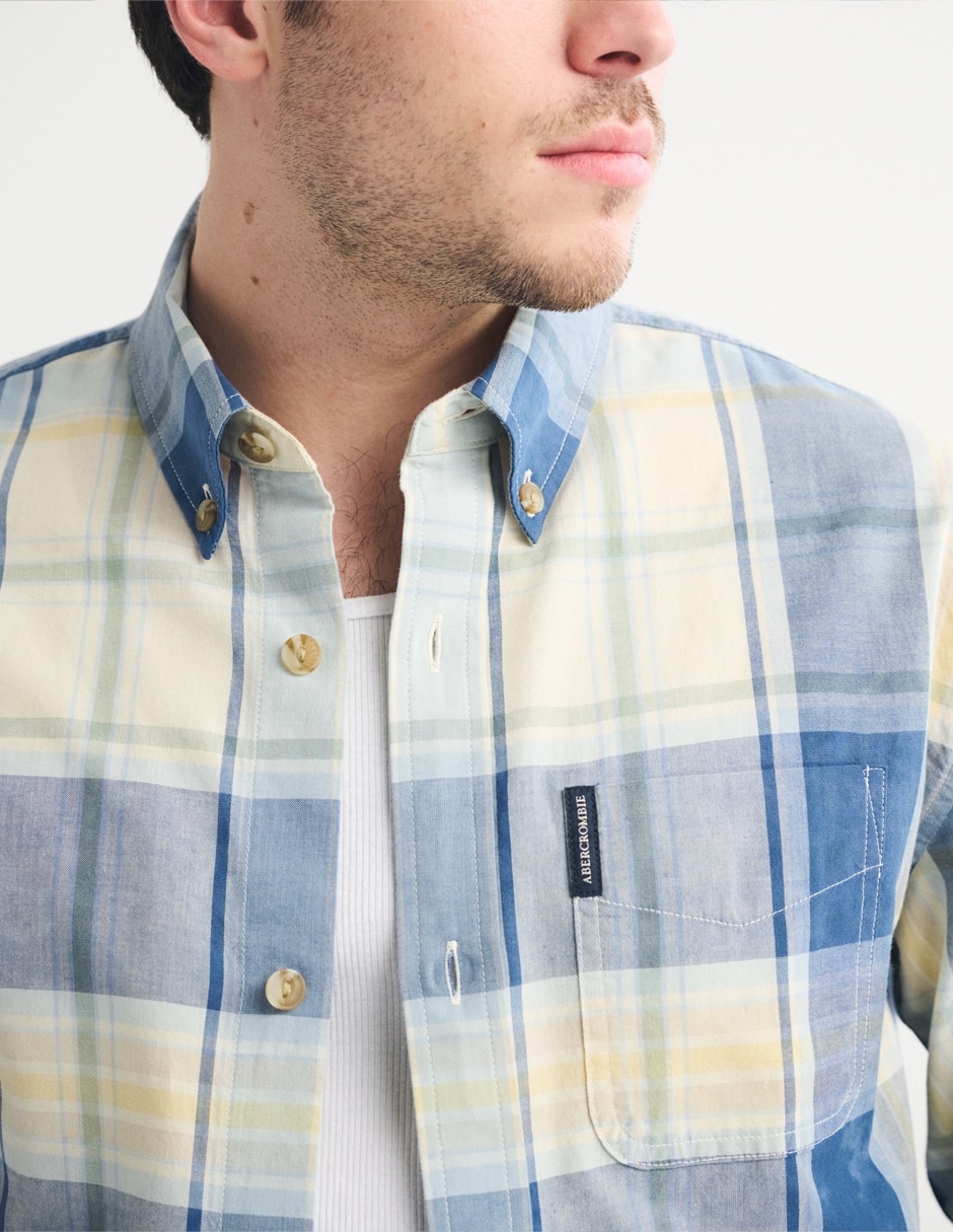 Camisa casual de algodón manga larga para hombre 5