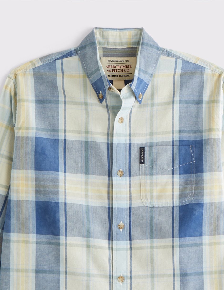 Camisa casual de algodón manga larga para hombre 6