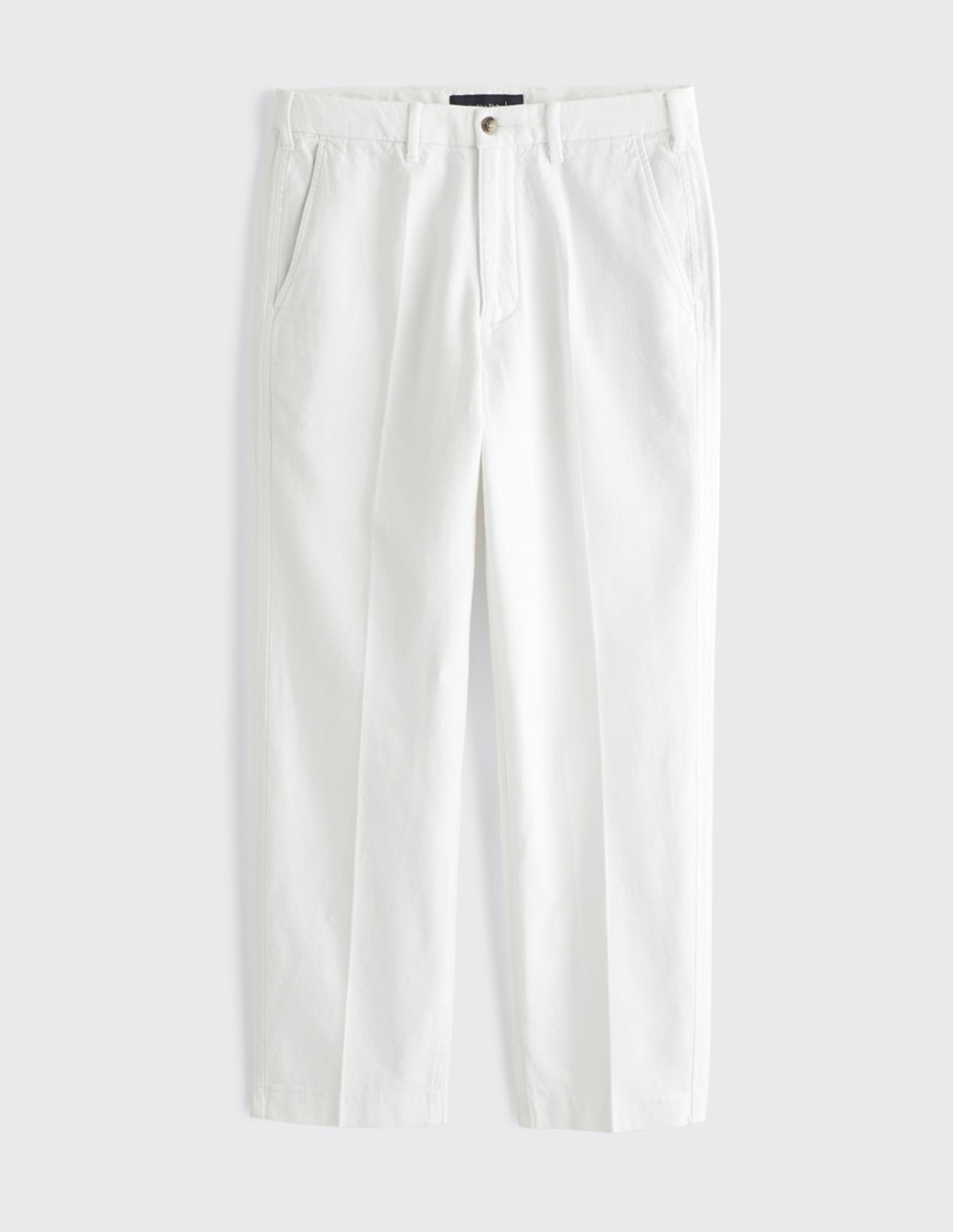 Pantalón casual regular regular de lino para hombre