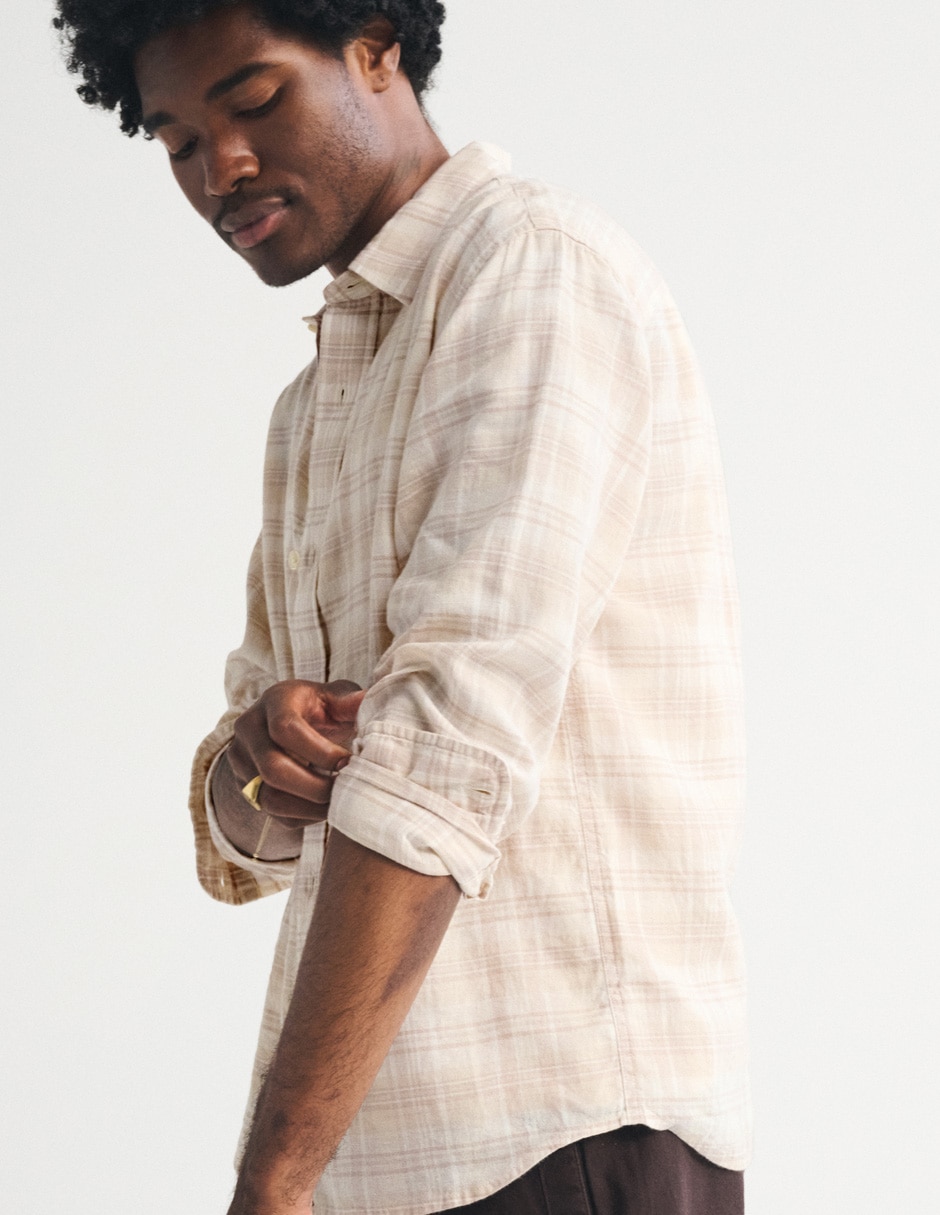 Camisa/Sobrecamisa Casual de (si aplica) Algodón y lino manga Larga para hombre 3