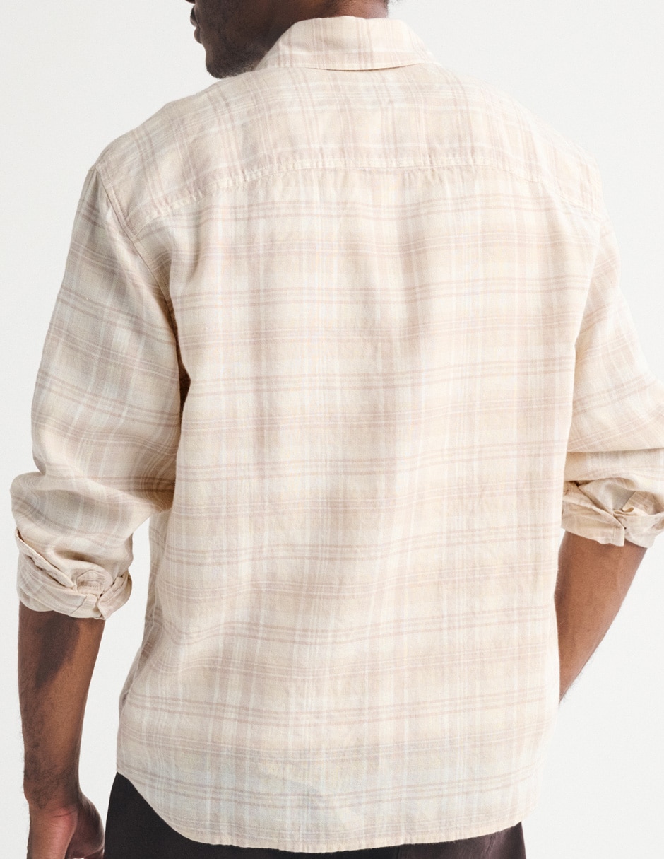 Camisa/Sobrecamisa Casual de (si aplica) Algodón y lino manga Larga para hombre 6
