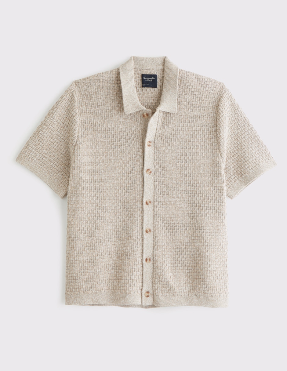 Camisa casual de algodón manga corta para hombre