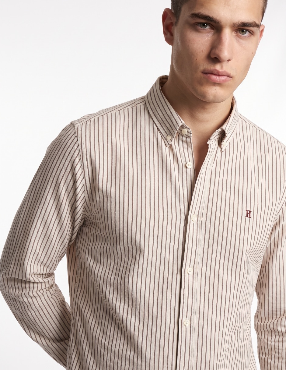 Camisa casual de algodón manga larga para hombre 4