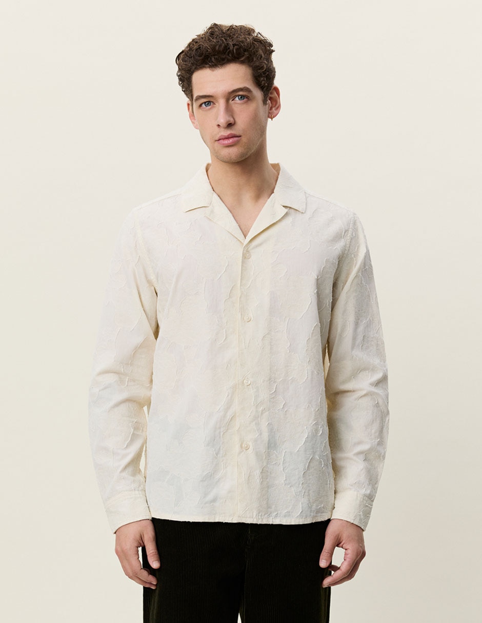 Camisa casual de algodón manga larga para hombre