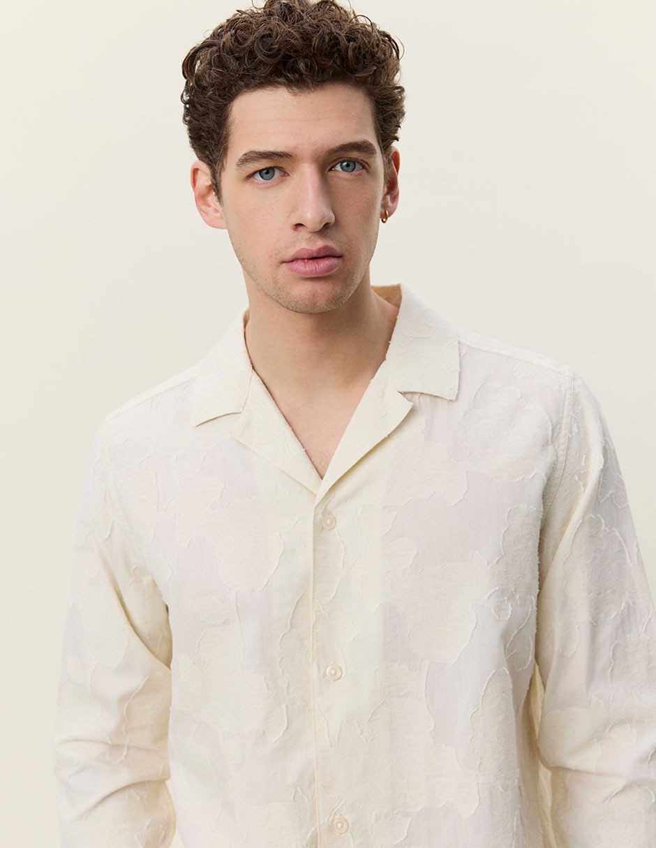 Camisa casual de algodón manga larga para hombre 3