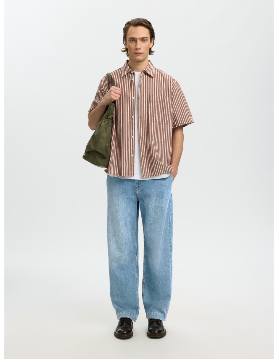 Jeans cargo bota deslavado para hombre 3