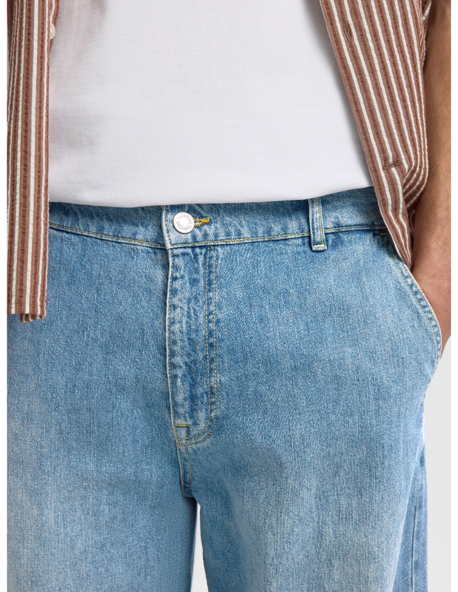 Jeans cargo bota deslavado para hombre 4
