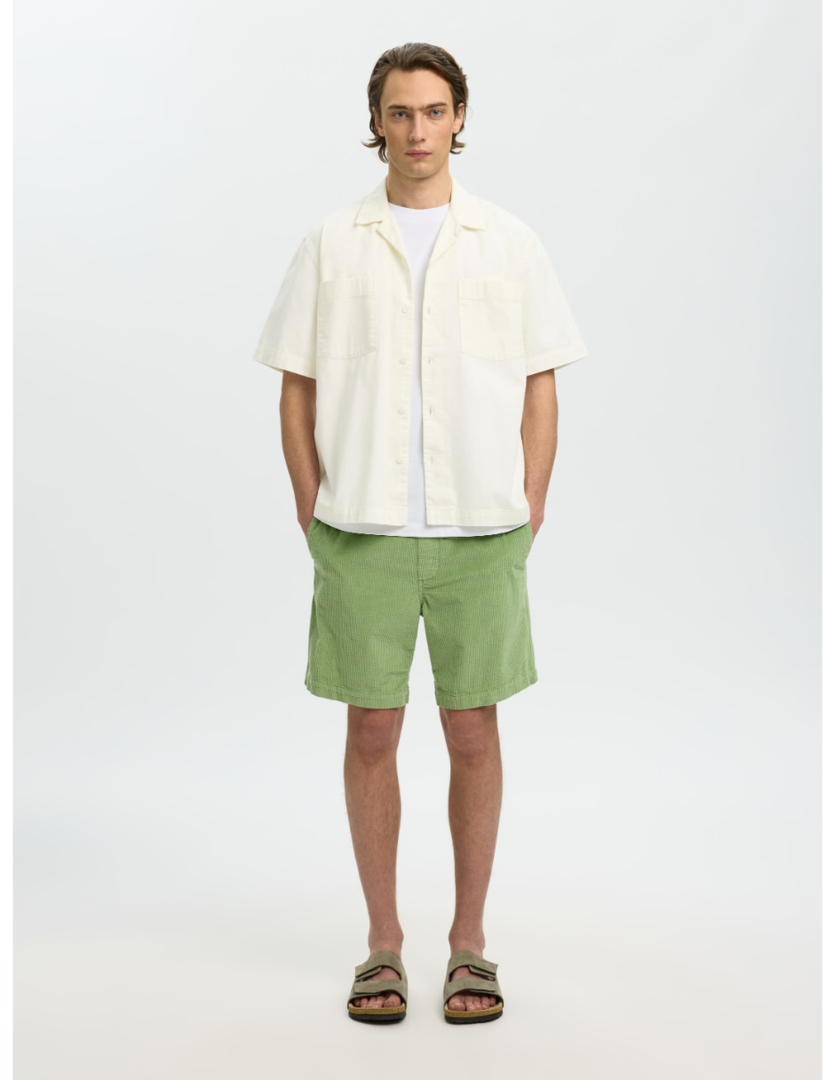 Camisa casual selected de algodón manga corta para hombre