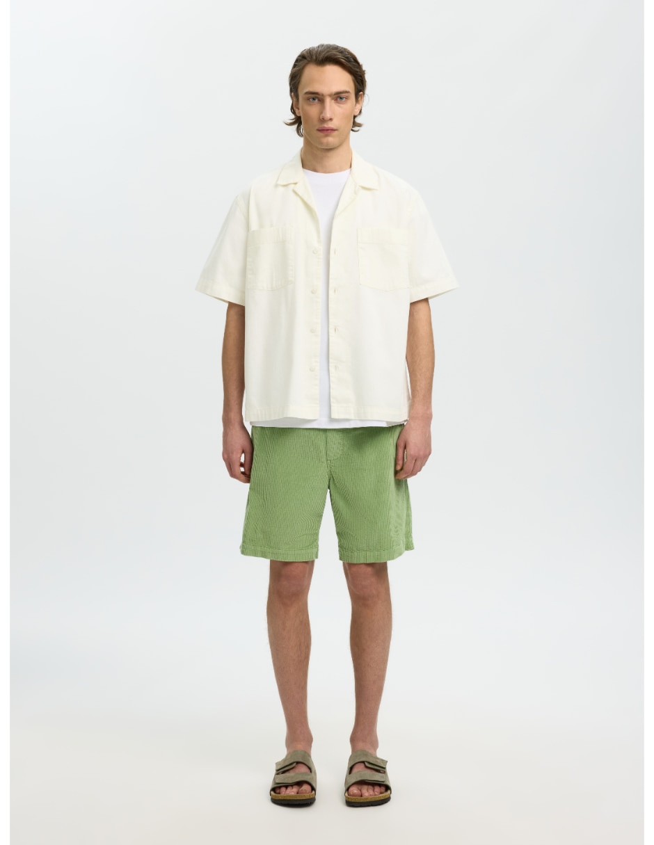 Camisa casual selected de algodón manga corta para hombre