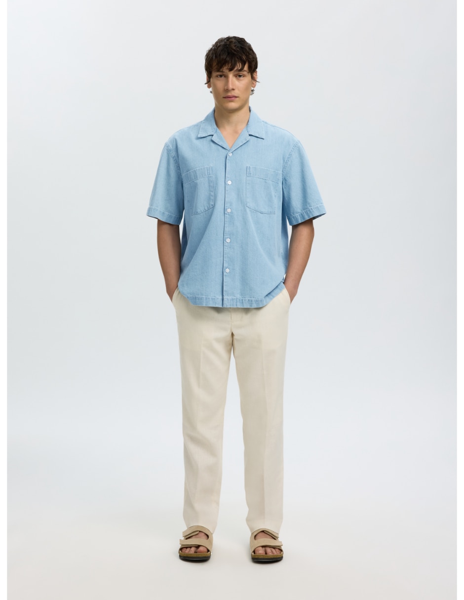 Camisa casual de algodón manga corta para hombre 5