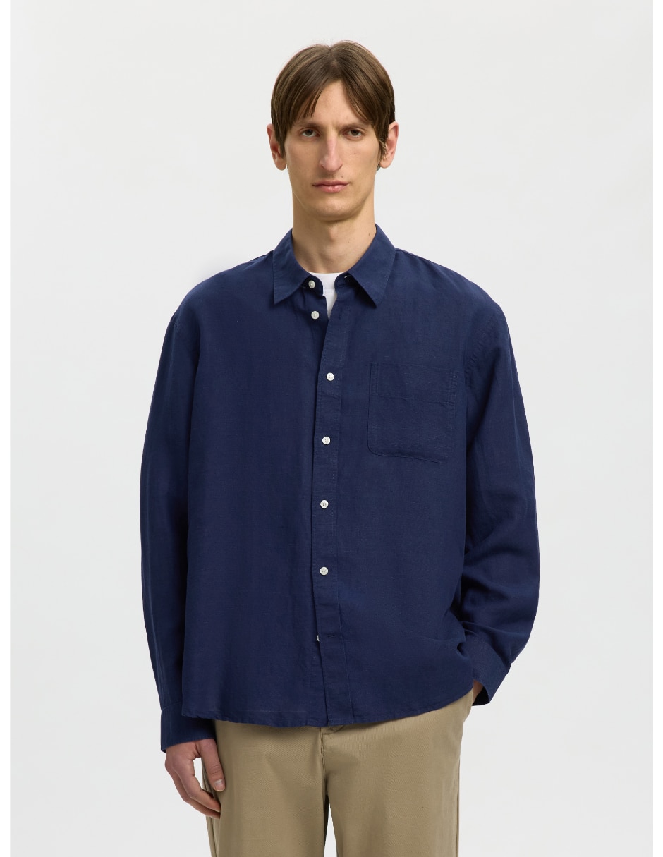 Camisa casual manga larga para hombre