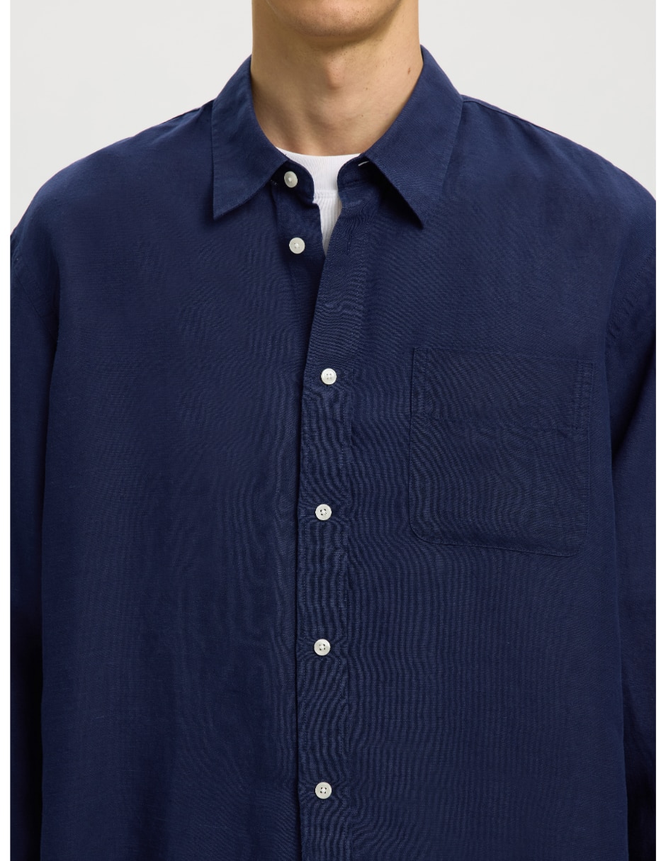 Camisa casual manga larga para hombre 4