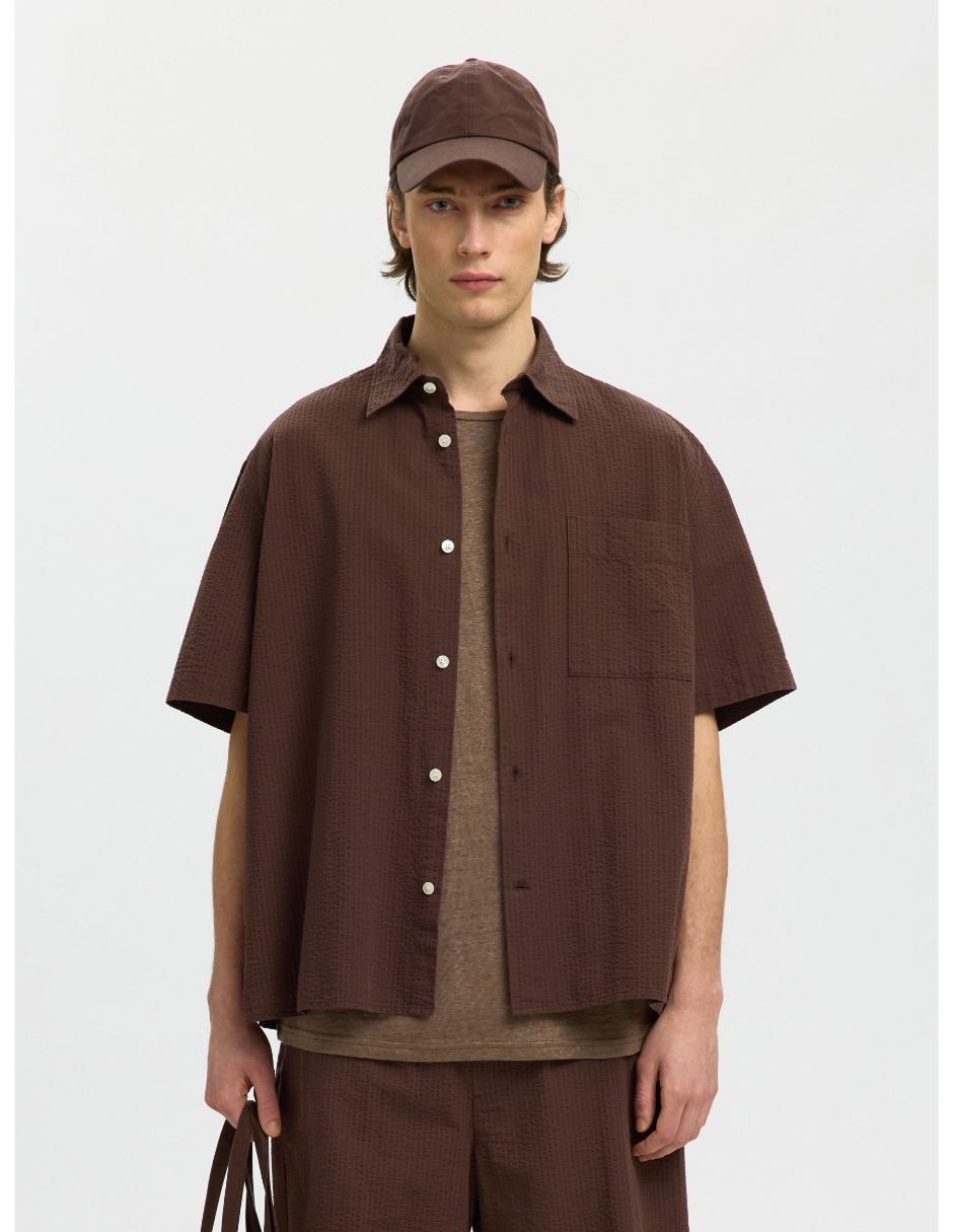 Camisa casual de algodón manga corta para hombre Camisa casual de algodón manga corta para hombre