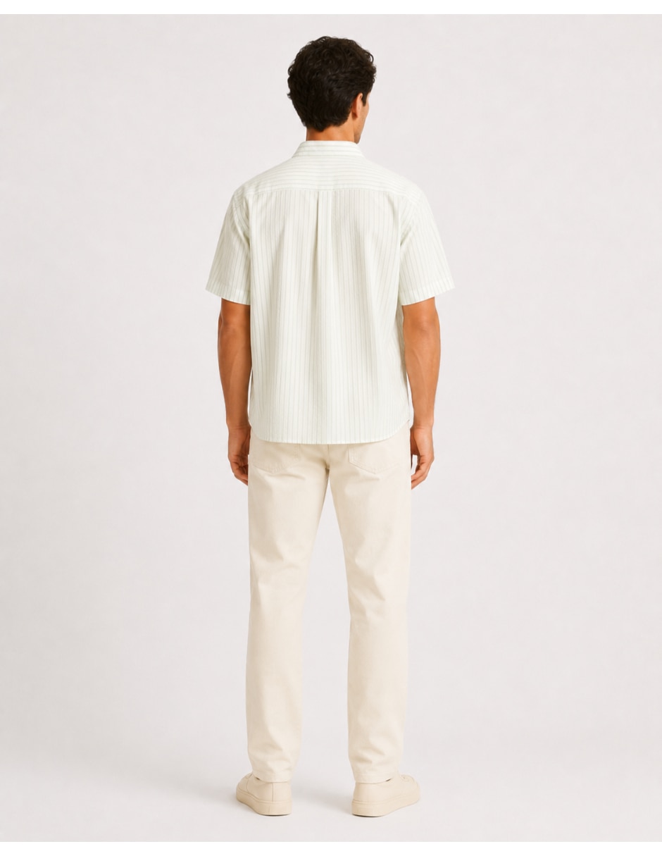 Camisa casual selected de algodón manga corta para hombre