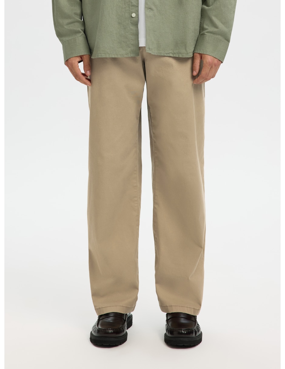 Pantalón casual chino recto de algodón para hombre Pantalón casual chino recto de algodón para hombre