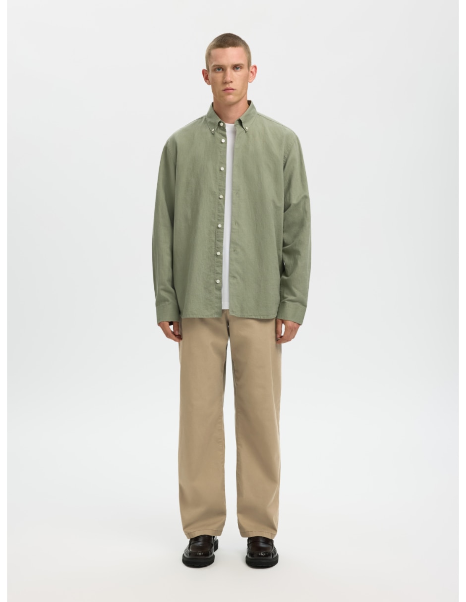 Pantalón casual chino recto de algodón para hombre 2