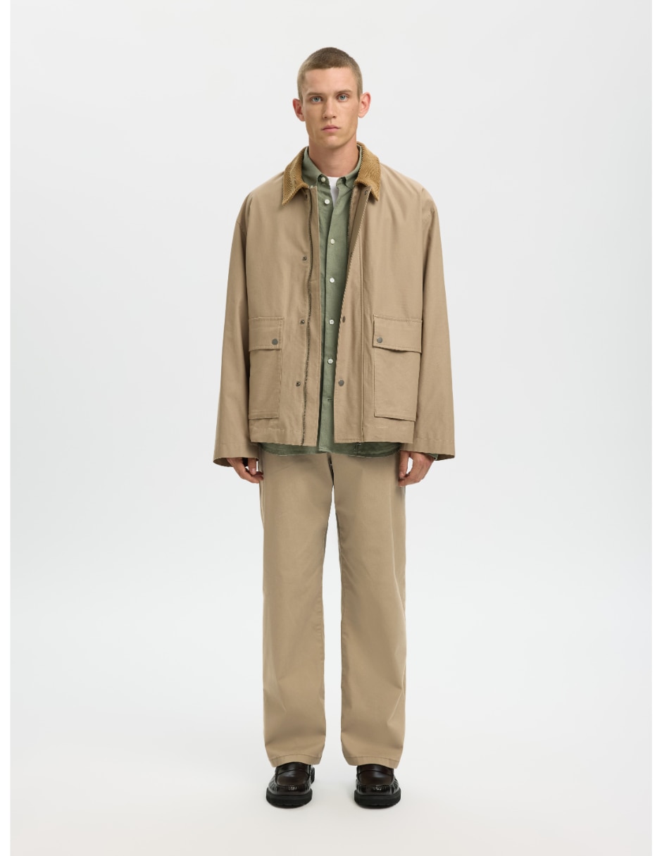 Pantalón casual chino recto de algodón para hombre 3