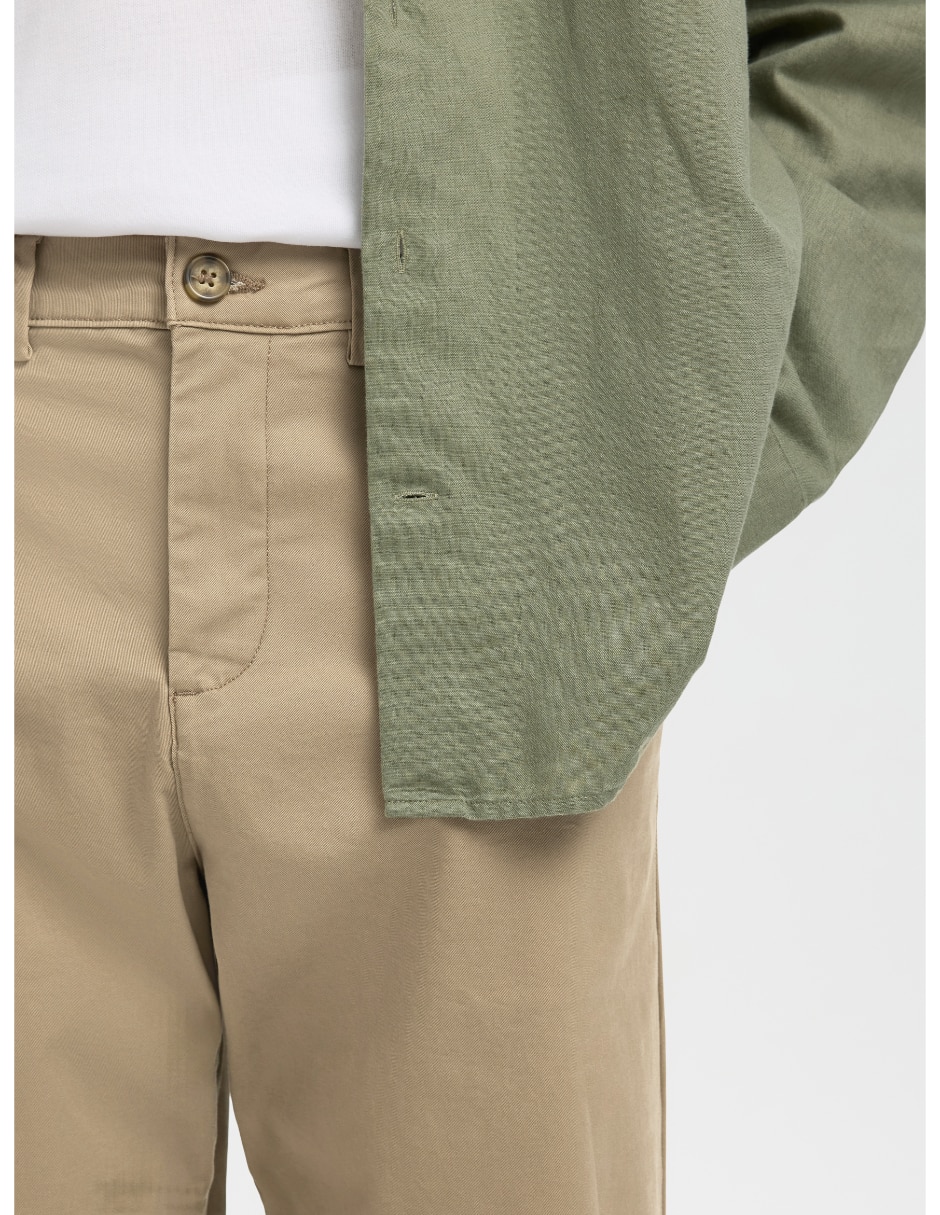 Pantalón casual chino recto de algodón para hombre 5