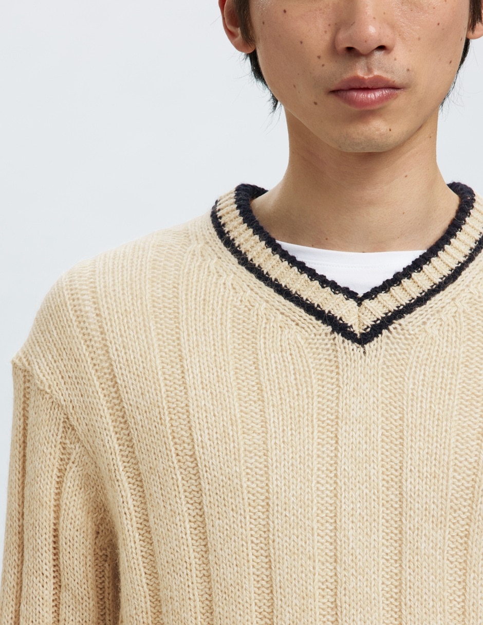 Suéter cuello v para hombre 2