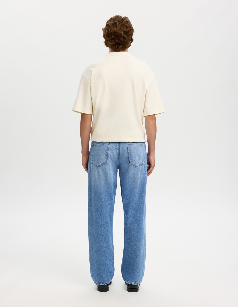 Jeans loose lavado claro para hombre 2