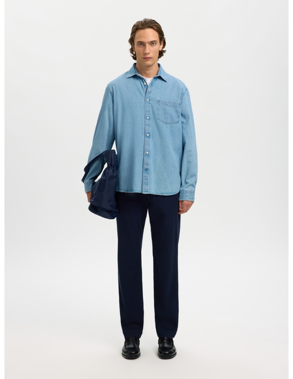 Camisa casual de algodón manga larga para hombre 5