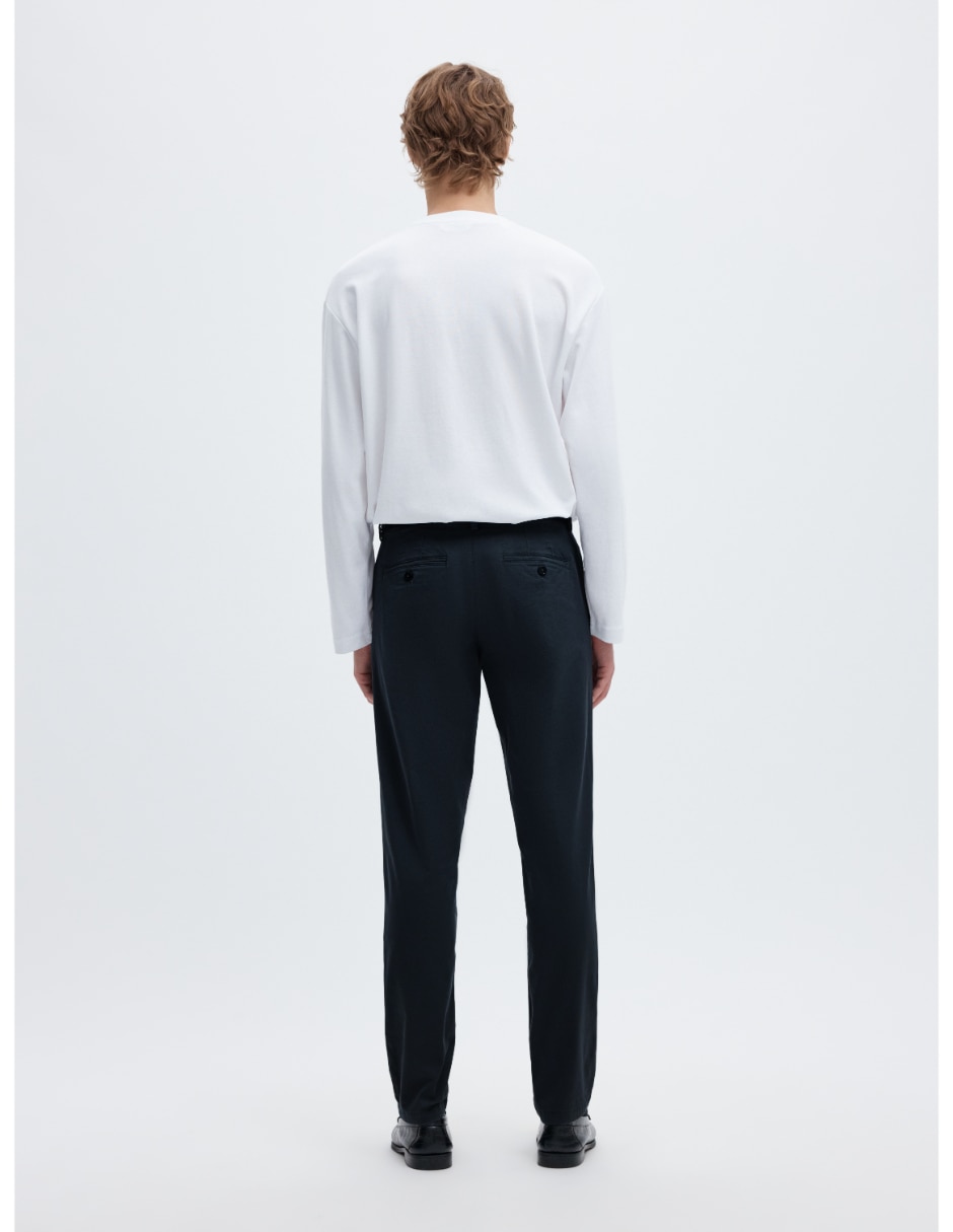 Pantalón casual chino slim de algodón para hombre 2