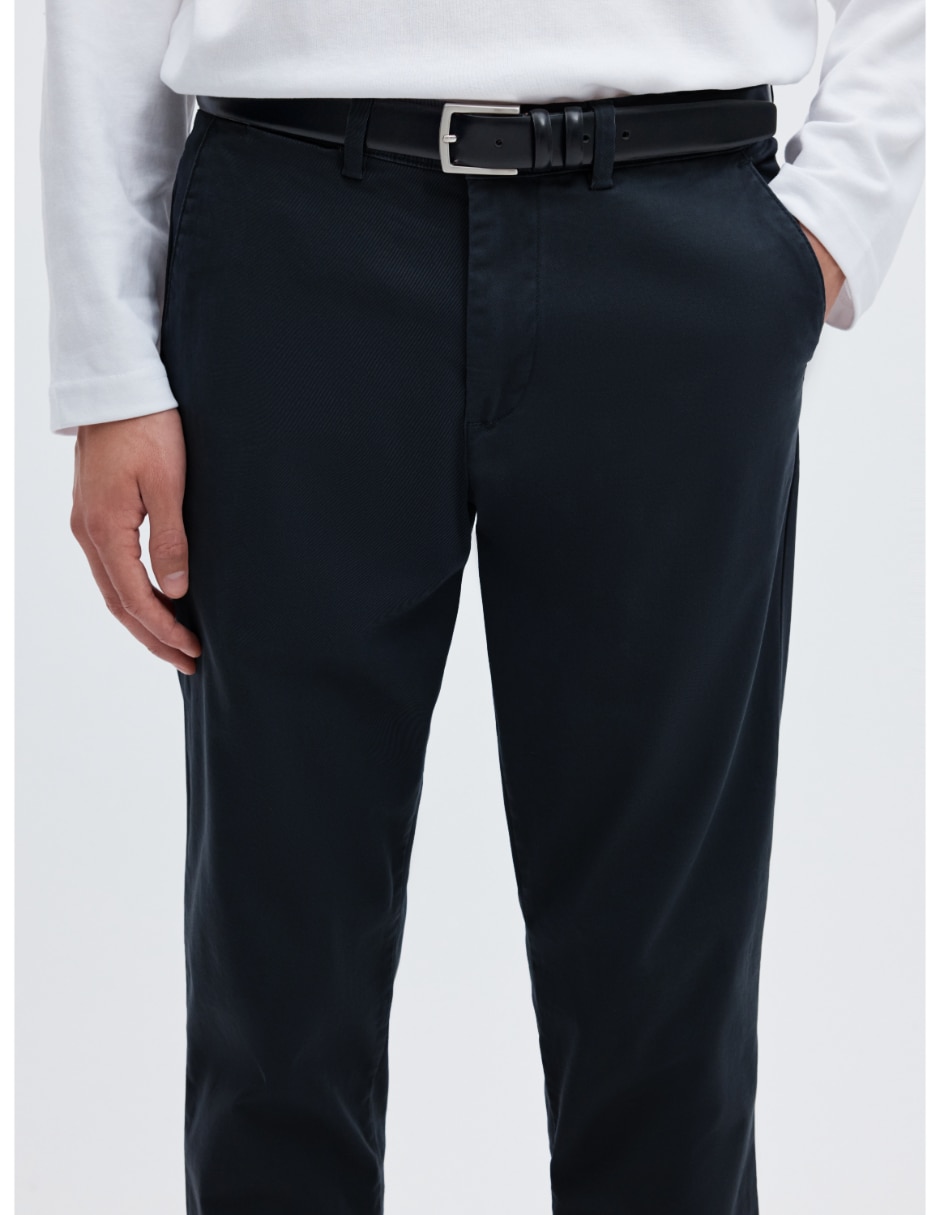 Pantalón casual chino slim de algodón para hombre 4