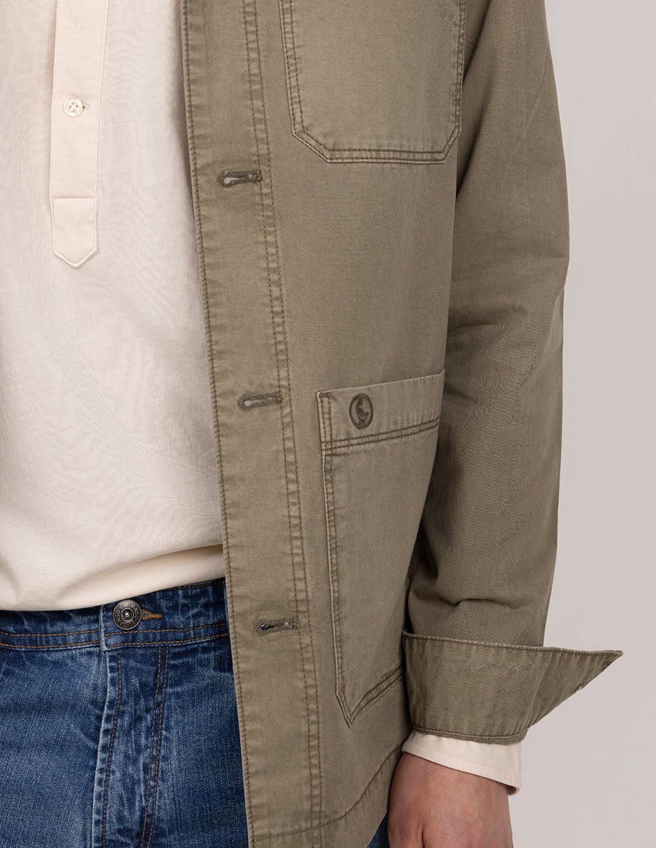 Sobrecamisa casual de algodón manga larga para hombre 6