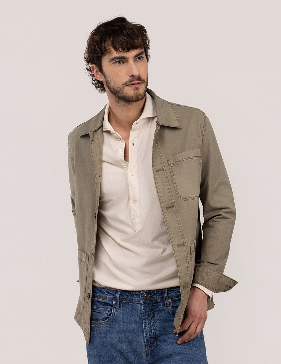 Sobrecamisa casual de algodón manga larga para hombre 8