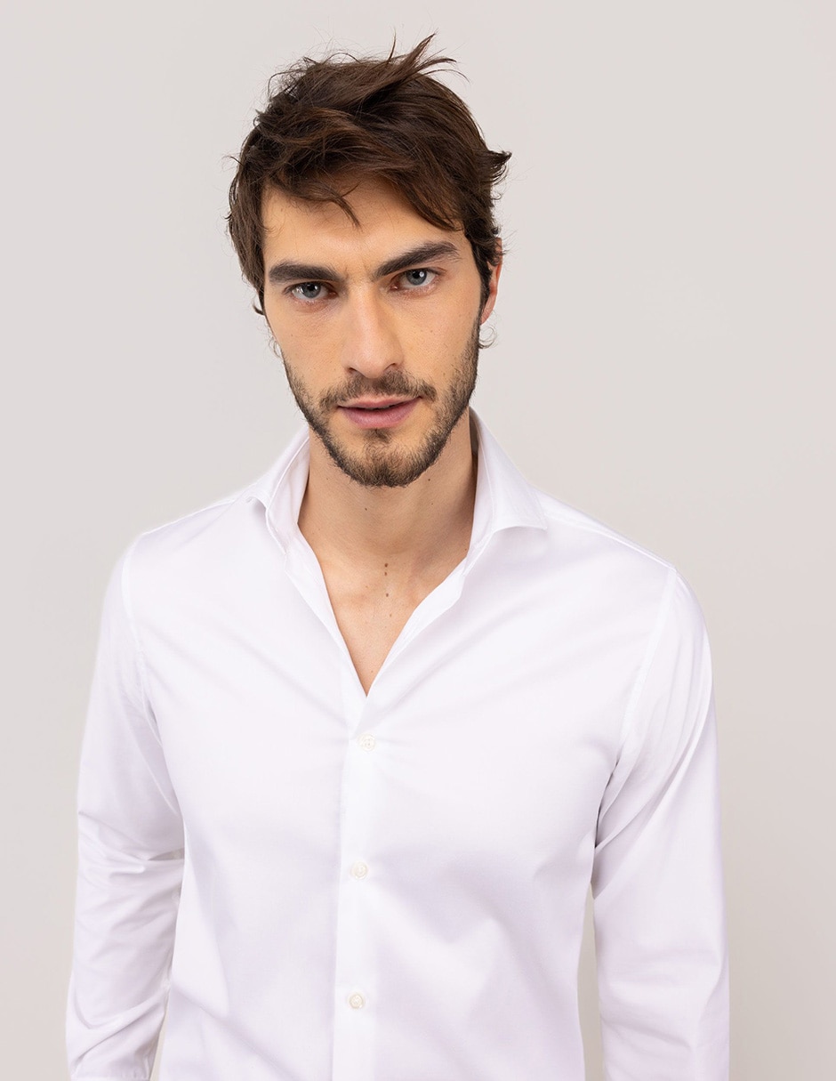 Camisa casual El Ganso de algodón manga larga para hombre
