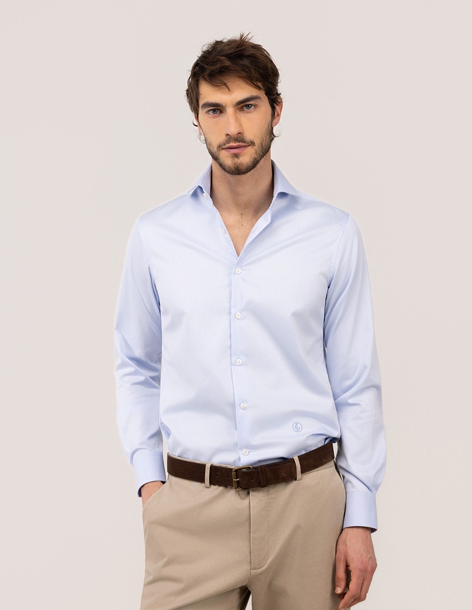 Camisa casual de algodón manga larga para hombre Camisa casual de algodón manga larga para hombre