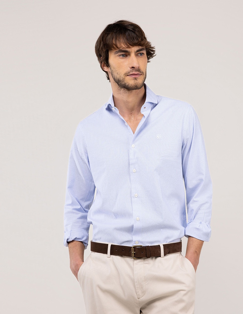 Camisa casual de algodón manga larga para hombre Camisa casual de algodón manga larga para hombre
